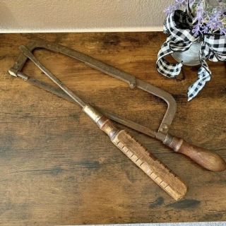 Vintage Handsaw And Irwin Flathead Screwdriver Wooden Handles 2