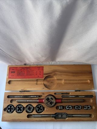 Vintage Craftsman 5493 Tap & Die Set Wooden Box Wood Lqqk