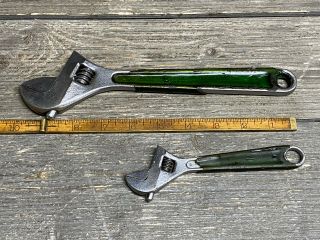 Vintage Diamond 6 & 10” Adjustable Wrench’s With Green Grips