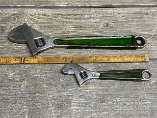 Vintage Diamond 6 & 10” Adjustable Wrench’s With Green Grips 2