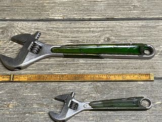 Vintage Diamond 6 & 10” Adjustable Wrench’s With Green Grips 3