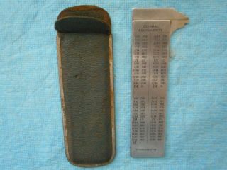The Executive Pocket Chum Sliding Caliper Machinist Tool USA w/Case - Vintage 2
