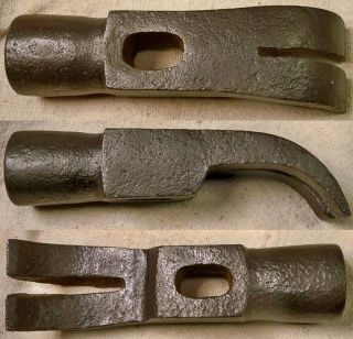 Early Forged Carpenter 1 1/2 lb Claw Hammer Head Collectible Old Tool READ 2