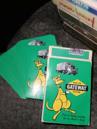 Vintage Gateway Playing Deck Of Cards Set With Box Kangaroo Yellow