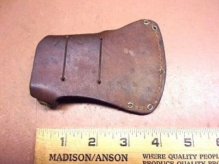 ESTWING Brown Tooled Leather Ax Sheath Stitched & Riveted 4 1/2 