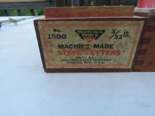 Vintage Machine Made Steel Letters Millers Falls 3/32 and 1/8 2