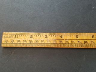 Vintage DUAL SIDED Wood WOODEN RULER / MADE IN THE USA With Angle Scale 2