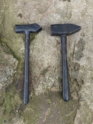 2 Cast Iron Miniature Blacksmith Hammers.  rc184 2