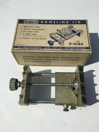 VINTAGE CRAFTSMAN DOWELING JIG NO.  9 - 4186 in the BOX MADE IN THE USA 2
