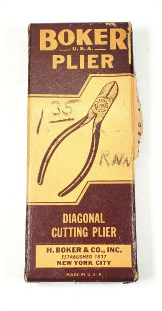 Vintage Boker 5179 Diagonal 5 " Side Cutting Pliers,  U.  S.  A.
