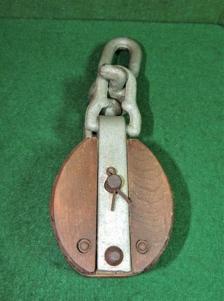 Vintage Openable Wooden Pulley Farm Pulley - N -