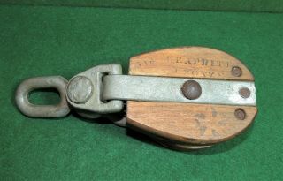 Vintage Openable WOODEN PULLEY FARM PULLEY - N - 3