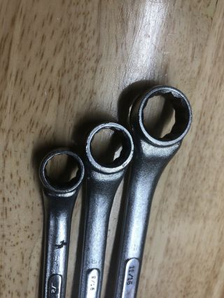 Vintage S K Lectrolite Forged Alloy Offset Box Wrenches.  Set Of 3.  Made In USA. 3
