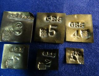 Fabulous Antique Complete Matching Set 6 Grain Weights,  Westminster Marks " 1826 "