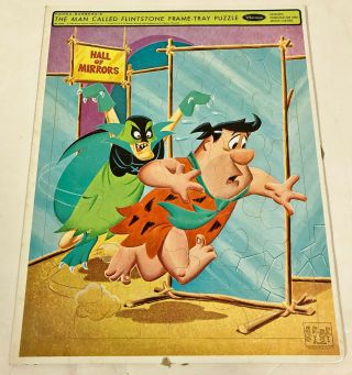 Vintage The Man Called Flinstone Frame Tray Puzzle Hanna Barbera Whitman 1966
