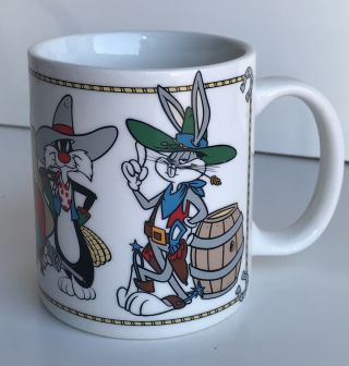 Looney Tunes Coffee Mug Bugs Bunny Daffy Taz Yosemite Sam 1992 Warner Bros