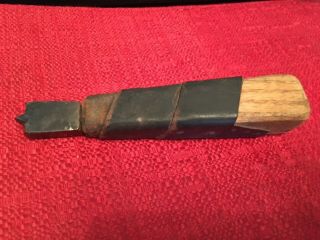 Antique Glazing Iron Polishing Leather Cobblers Tool Stamped E.  S.  Teel 3