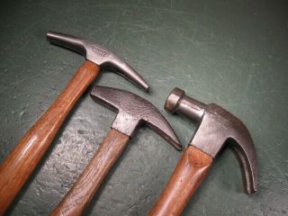 Old Vintage Tools Fine Hammers Group 3 Types Solid Shape Stanley Capewell