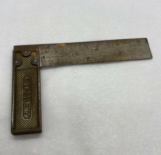 Vintage Stanley Sweetheart Metal Try Square Woodworking Tool 6 "