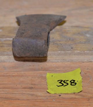 Collectible early axe head trade embossed vintage blacksmith trapping tool 358 3