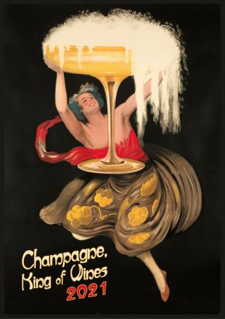 2021 Wall Calendar [12 Pages A4] Champagne Wine Ads Vintage Advert Poster M489