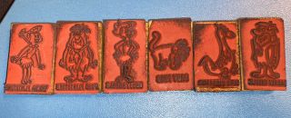 Rare Set Vintage Flintstones Ink Stamps