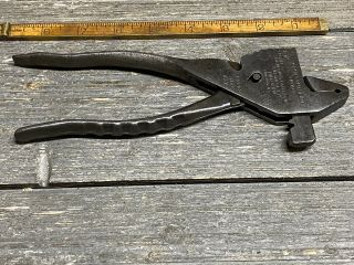 Vintage Geared Plierench 8 - 1/2” Adjustable Jaw Pliers With Cutter