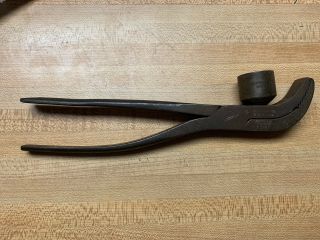 Vintage Union Whitcher 4 Cobblers Leatherworking Lasting Pliers With Hammer