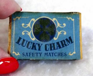 Vintage Lucky Charm Wooden Safety Matches Mini - Box Full Made In Italy