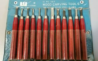 Vintage Woodworking Tools (12) pc Witherby Wood Carving Tools Carpentry Set 2