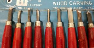 Vintage Woodworking Tools (12) pc Witherby Wood Carving Tools Carpentry Set 3