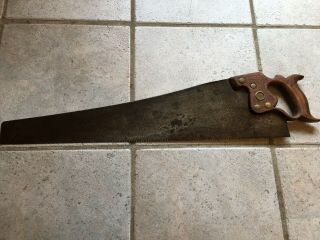 Vintage Disston & Sons D8 Swayback 26 " Hand Saw Crosscut Collectible Tool Usa