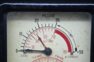 Vintage Jas P Marsh Corp.  Altitude & Temperature Gauge - 60 to 320 & 0 to - 50 2