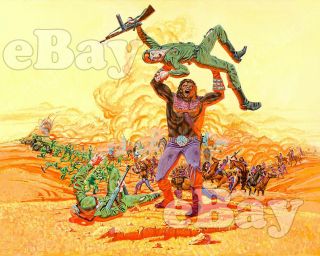 Rare Battle For The Planet Of The Apes Cartoon Color Photo Movie Poster Art