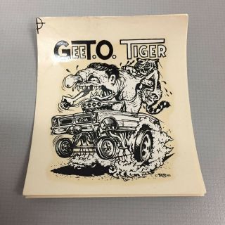 Collectible Vintage Rat Fink Ed Roth Gto Gee T.  O.  Tiger Water Slide Decal