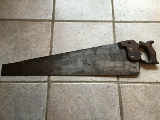 Vintage Johnson Warranted Superior 26” Hand Saw Crosscut Collectible Tool Usa