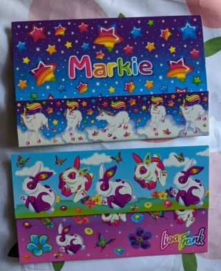 Vintage Lisa Frank Stationery Postalette Markie Unicorn & Easter Bunnies