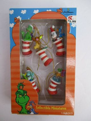 The Wubbulous World Of Dr.  Seuss The Grinch Mini Christmas Ornaments Kmart Vtg