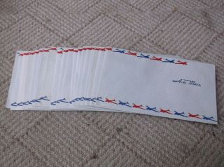 Qty Of 19 Vintage Air Mail Envelopes 6 1/2 X 3 5/8 Inches 6 3/4