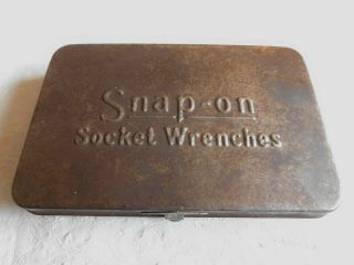 Rare Small Vintage Metal Snap - On Socket Wrench Box