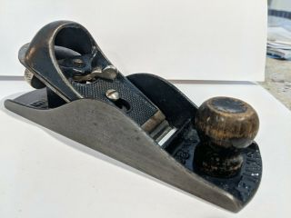 Very Good Vintage Stanley 220 Block Plane Made In Usa.  7 " Long,  Stout Casting