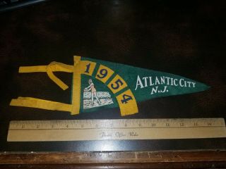 Vintage 1954 Pinup Swimsuit Felt Pennant Atlantic City Nj
