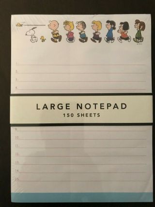 Snoopy Peanuts Gang Stationary 8x6” Lined Numbered Large Note Pad 150 Sheets