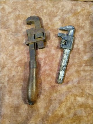 Vintage Tools Antique Adjustable Pipe/monkey Wrench Lotof 2 /