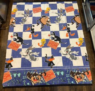 Looney Tunes 1996 Vintage Throw Rug Quilt Blanket 1996 88x72