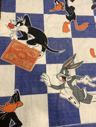 Looney Tunes 1996 Vintage Throw Rug Quilt Blanket 1996 88x72 3