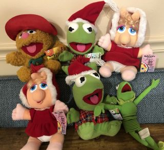 Mcdonalds Vintage Muppet Babies,  Miss Piggy,  Kermit,  And Fozzie Bear Plush 1988