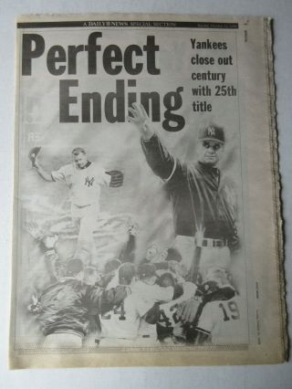 1999 York Daily News Special Section York Yankees Win World Series