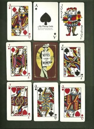 1975 Womens Lib " Ms " Suffragette Playing Cards W Rare Custom Male Jester Joker