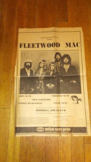 Fleetwood Mac 1977 York Times Full Page Concert Ad Stevie Nicks Poster